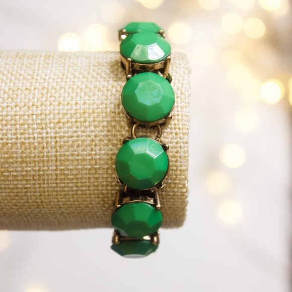 Green Dot Bracelet Antique Bronze Tone - Picture 2 of 8